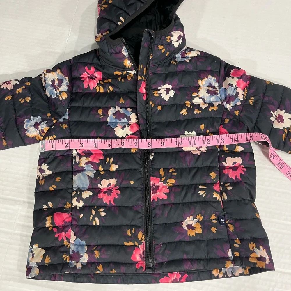 GAP GIRLS FLORAL COLD CONTROL PUFFY WATER RESISTANT COAT